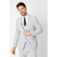 Mens Slim Fit Grey Heathered Wedding Suit Jacket - 42L