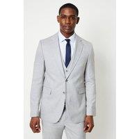 Mens Light Grey Wedding Suit Jacket - Neutral - 46R