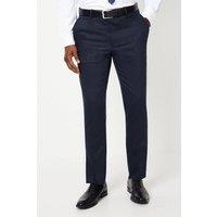 Mens Navy Slim Fit Herringbone Suit Trouser - 30R