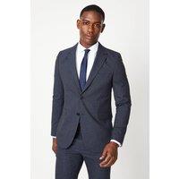 Mens Navy Slim Fit Puppytooth Suit Jacket - 42L