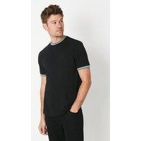 Mens Black Tipped Crew Neck - S