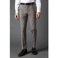 Mens Charcoal Slim Fit Puppytooth Check Trousers - 36R