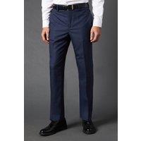 Mens Navy Sharkskin Tailored Fit Trousers - 32R