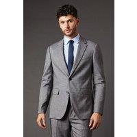 Mens Mid Grey Sharkskin Slim Fit Suit Jacket - 44R