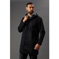 Mens Water Resistant Hooded Coat - Black - S