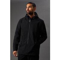 Mens Black Water Resistant Hooded Jacket - S