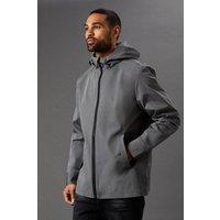 Mens Grey Water Resistant Hooded Jacket - S