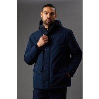 Mens Short Padded Parka - Navy - Xl