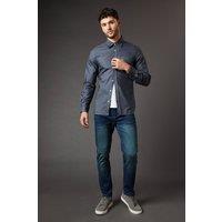 Mens Dark Vintage Wash Stretch Slim Fit Jeans - Dark Wash - 36R