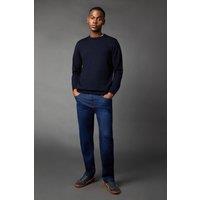 Mens Indigo Stretch Straight Fit Jeans - 36R
