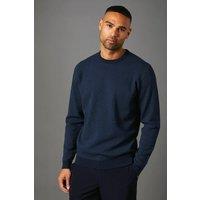 Burton Men Patterned Crew Neck Jumper in navy | Size: large