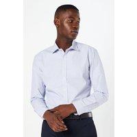 Mens White Micro Grid Pattern Slim Fit Shirt - Xl