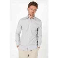 Mens Decire Geo Print Long Sleeve Shirt - White - Xxl