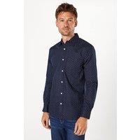 Mens Navy Eye Geo Print Long Sleeve Shirt - Black - Xl