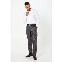 Mens Charcoal Pindot Tailored Fit Smart Trousers - 38R