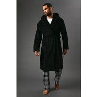 Debenhams Men Black Chunky Sherpa Hooded Dressing Gown | Size: Medium