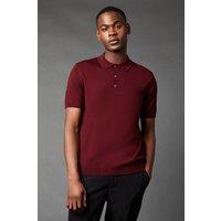 Mens Burton 1904 Merino Blend Polo - Burgundy - M