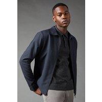 Mens Smart Check Harrington Jacket - Navy - S