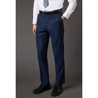 Mens Navy Tweed Look Tailored Fit Suit Trouser - 30S