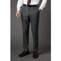 Mens Charcoal Tweed Look Slim Fit Suit Trouser - 32R