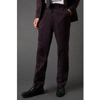 Mens Burgundy Slim Fit Tuxedo Suit Trousers - 30R