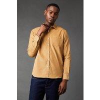Mens Corduroy Long Sleeve Shirt - Natural - S