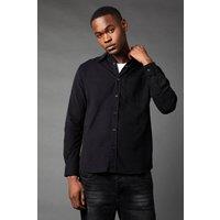 Mens Corduroy Long Sleeve Shirt - Black - Xl