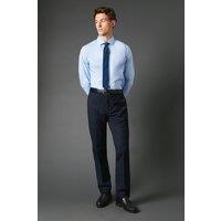 Mens Slim Fit Windowpane Check Smart Trouser - Navy - 32R