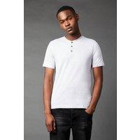 Mens Grey Marl Grandad Neck T-Shirt - M