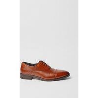 Mens Tan Leather Smart Oxford Toe Cap Shoes - 7