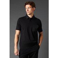 Mens Burton 1904 Contrast Pocket Mercerised Polo Shirt - Black - S