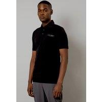 Mens Burton 1904 Black Mercerised Jersey Pocket Polo Shirt - M