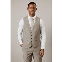 Mens Light Brown Tailored Fit Waistcoat - M