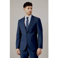 Mens Navy Blue Check Tailored Fit Suit Jacket - 40R