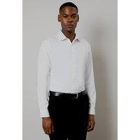 Mens Burton 1904 Slim Fit Stretch Non-Iron Long Sleeve Shirt - White - 17.5 In