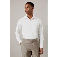 Mens Burton 1904 White Slim Fit Stretch Non-Iron Long Sleeve Shirt - 16 In
