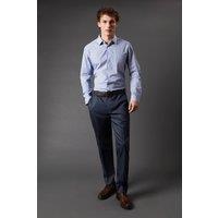 Mens Tonic Blue Stretch Slim Fit Smart Trousers - 32R