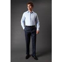 Mens Tonic Blue Stretch Tailored Fit Smart Trousers - 36R