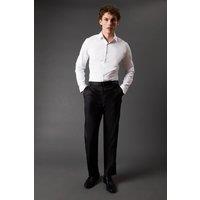 Mens Black Twill Stretch Tailored Fit Smart Trousers - 30R