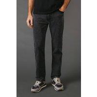 Mens Washed Black Stretch Straight Fit Jeans - 38R