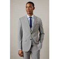 Mens Grey Textured Tailored Fit Suit Jacket - 38R