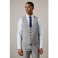 Mens Grey Textured Waistcoat - Xl
