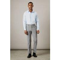 Mens Grey Textured Tailored Fit Suit Trousers - 30S