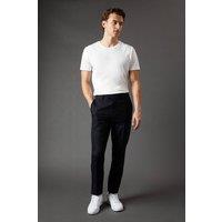 Mens Navy Wool Rich Slim Fit Smart Trousers - 34R