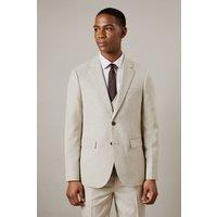 Mens Neutral Semi Plain Slim Fit Suit Jacket - 40R