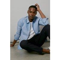 Mens Blue Oxford Long Sleeve Shirt - Xl