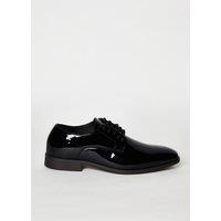 Mens Black Patent Smart Derby Shoes - 12
