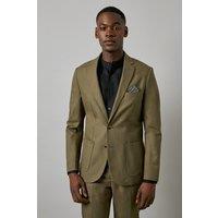 Mens Khaki Linen Slim Fit Suit Jacket - 40S