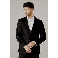 Mens Black Herringbone Tailored Fit Suit Jacket - 36R