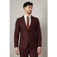 Mens Claret Burgundy Slim Fit Suit Jacket - 40S